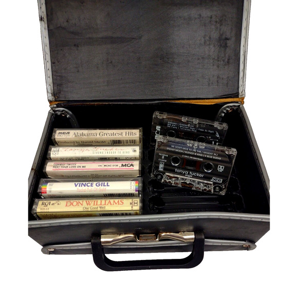 Vintage Cassette Tape Carrying Case Storage Lot Full of Tapes Holds 12 Cassettes - Picture 4 of 12